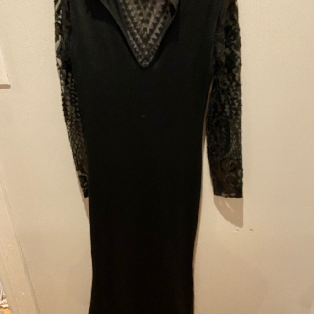 Long black see through front dress